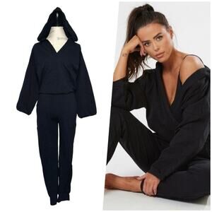 Nama | Women | Enlighten Black Soft Cozy Comfort Lounge Hooded Jumpsuit | Small